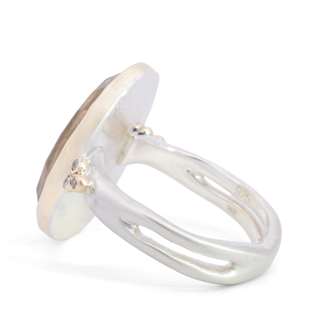 Asymmetrical Clear Quartz Ring