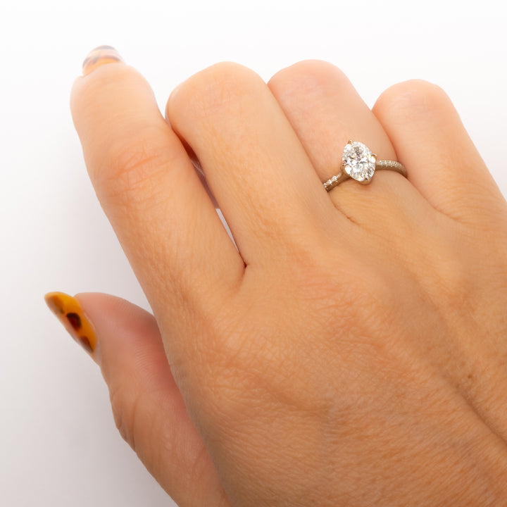 Rosehip Oval Diamond Ring