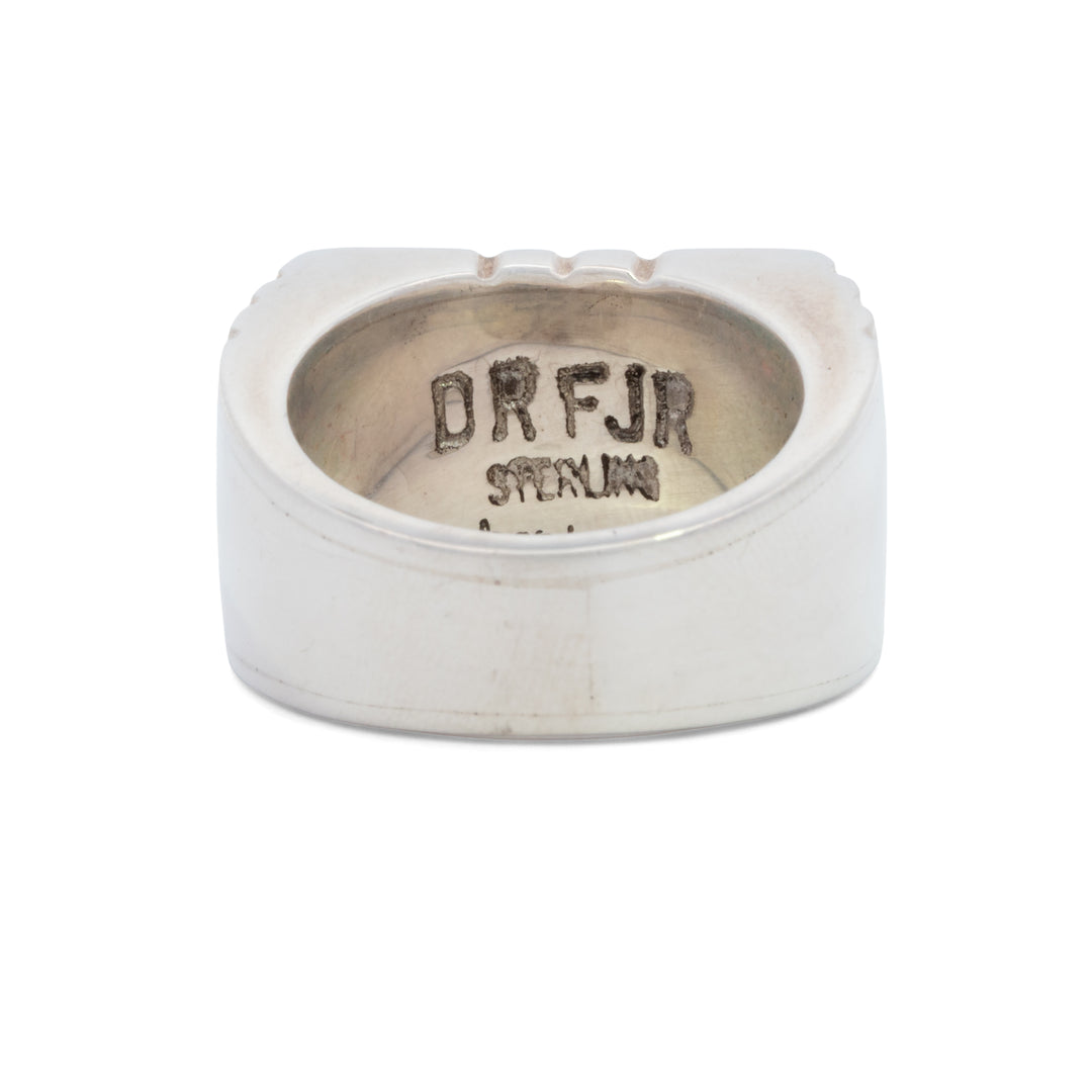 Desert River Night Sky Scene Rectangular Signet Ring