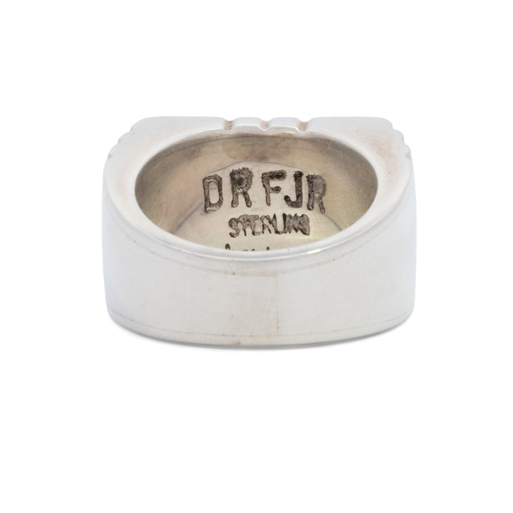 Desert River Night Sky Scene Rectangular Signet Ring