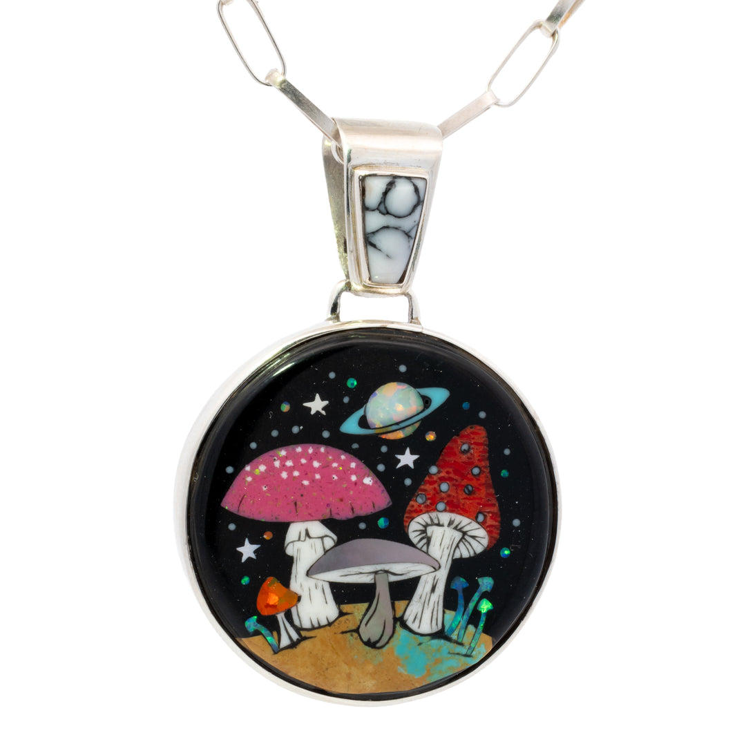 Mushroom Galaxy Inlay Pendant