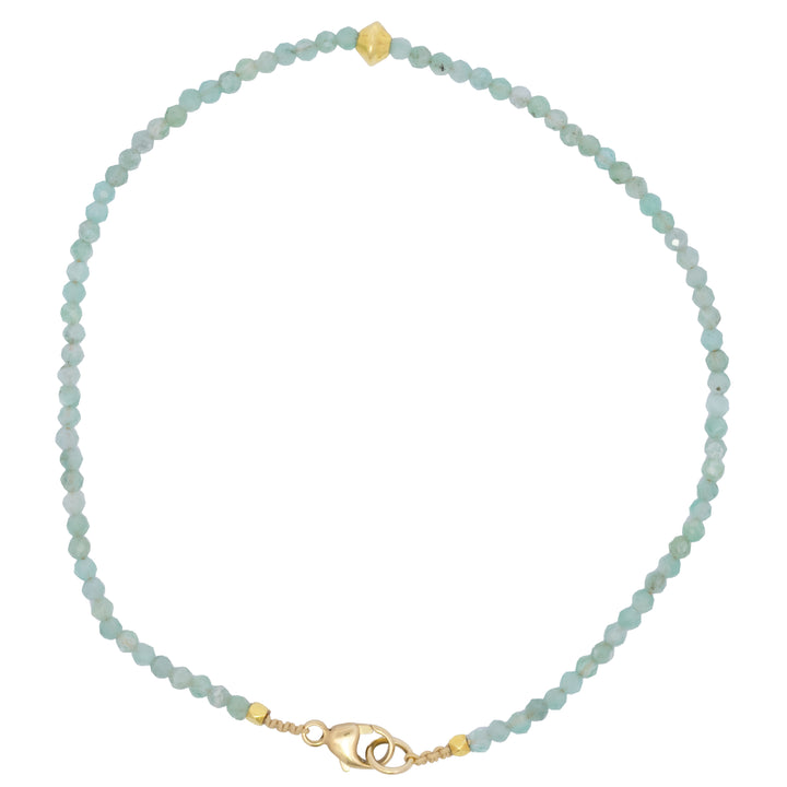Light Emerald & Gold Bead Bracelet