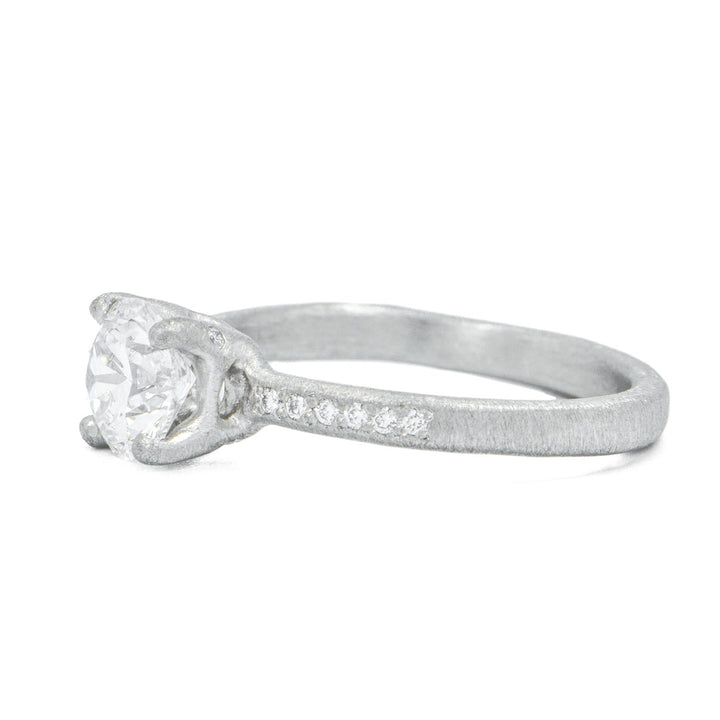 Lab Created Round Brilliant Cut Diamond Ring