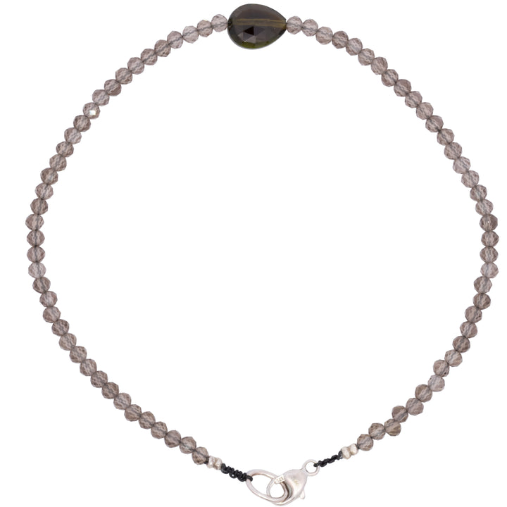 Smoky Quartz & Tourmaline Beaded Bracelet