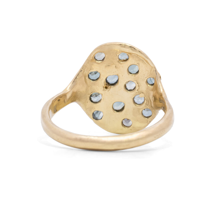 Rain Blue Sapphire Oval Signet Ring