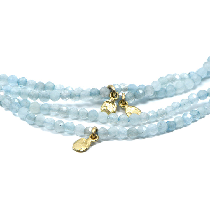 Aquamarine Beaded Wrap Bracelet