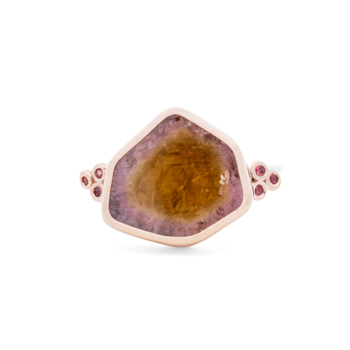 Watermelon Tourmaline & Sapphire Ring