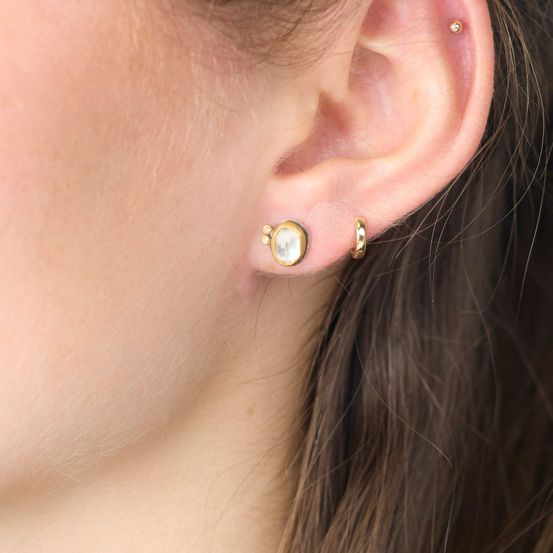 White Topaz and Diamond Earrings