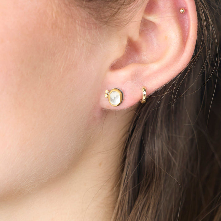 White Topaz and Diamond Earrings