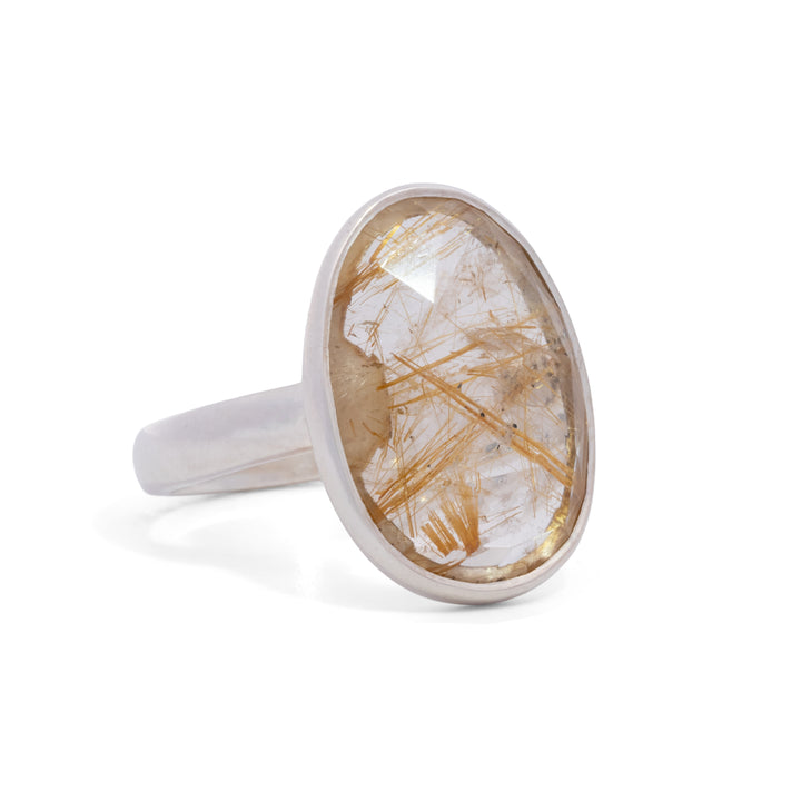 Golden Rutilated Quartz Ring