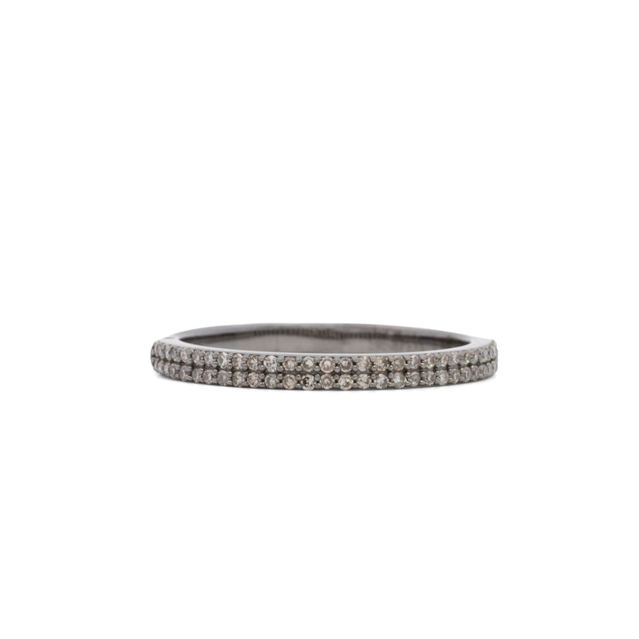 Double Row Pavé Diamond Half Eternity Ring