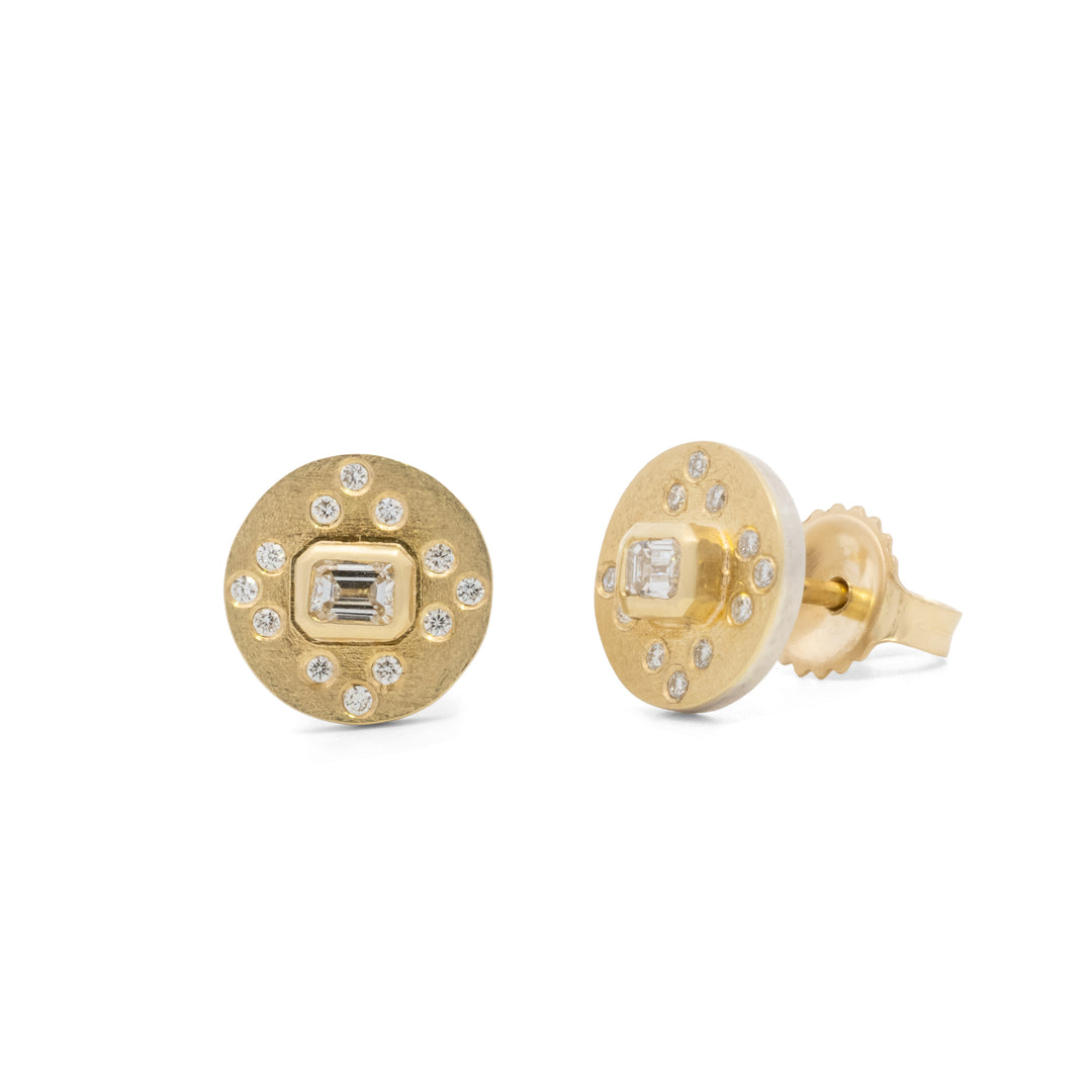 Trunk Show Maru Emerald Cut Diamond Earrings