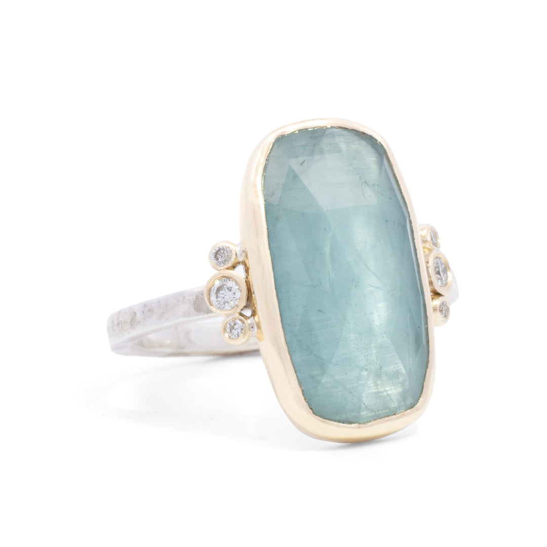 Aquamarine & Diamond Ring
