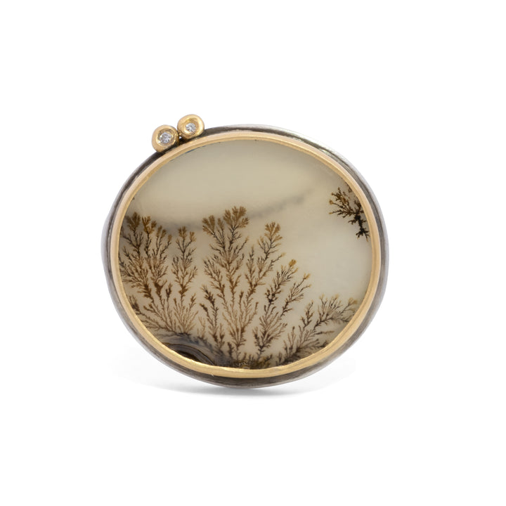 Oval Dendritic Agate Ring