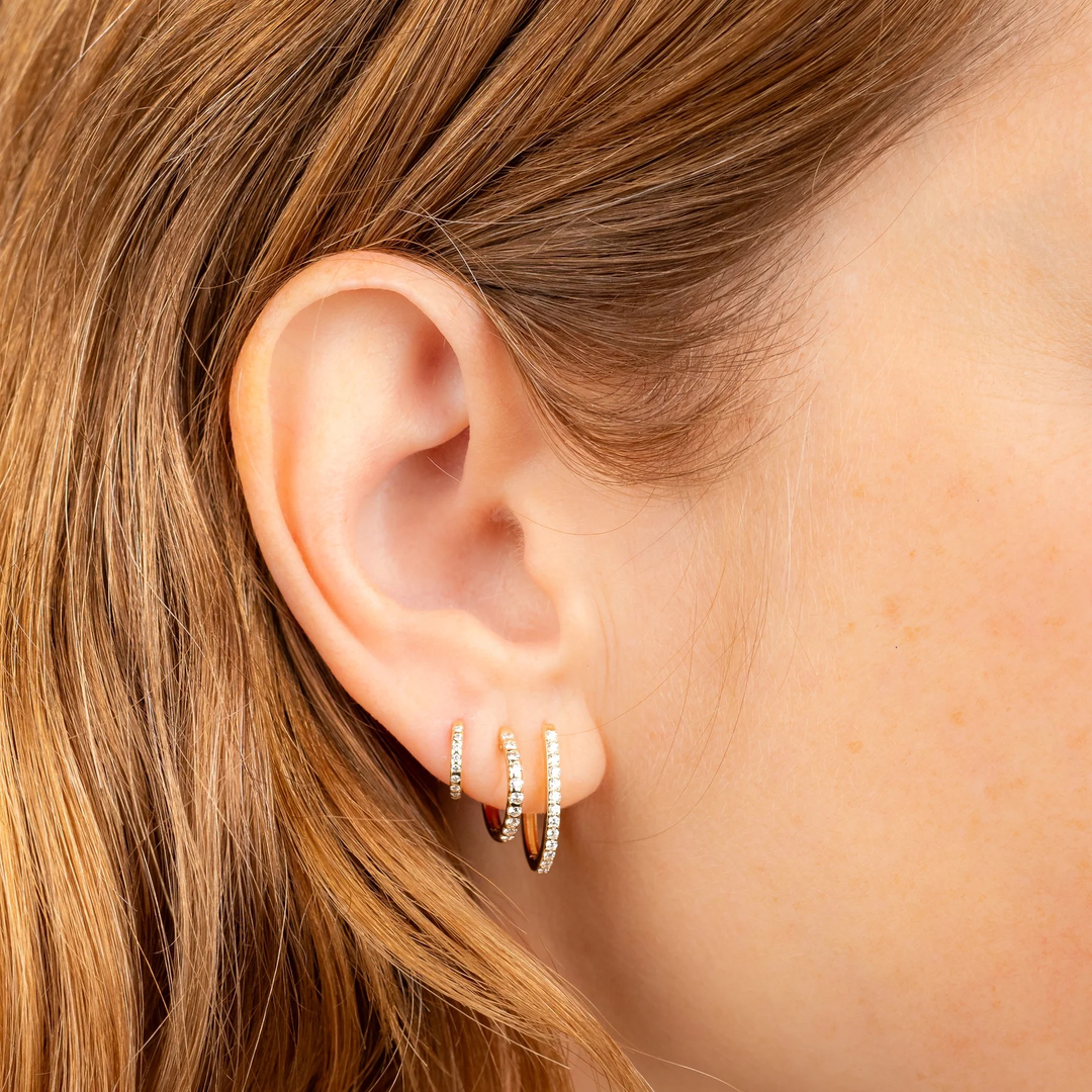 Tiny Pavé Hoop Earrings
