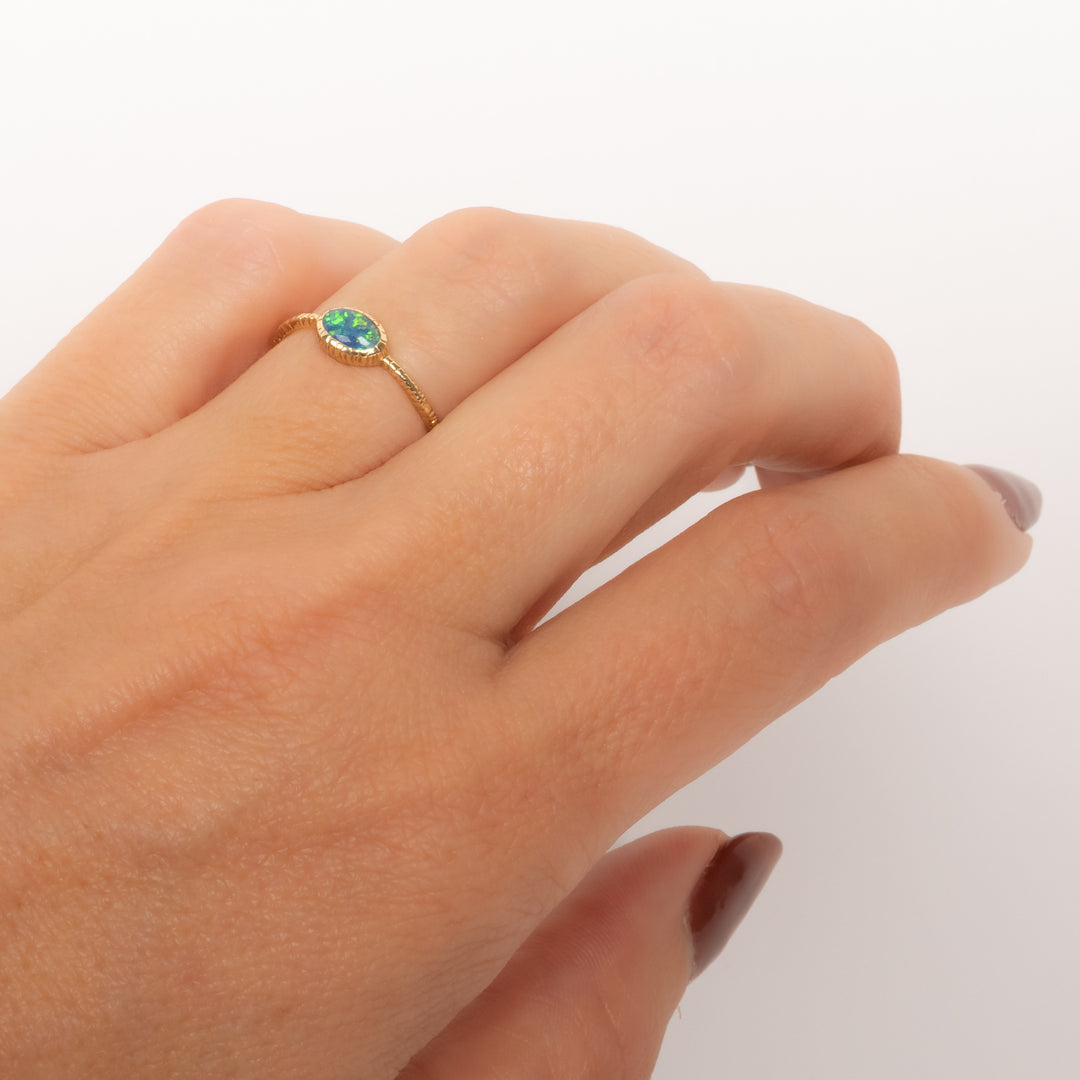 Small Oval Opal Ring