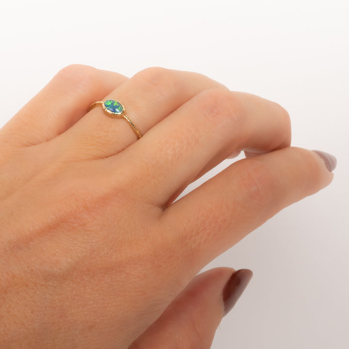 Small Oval Opal Ring