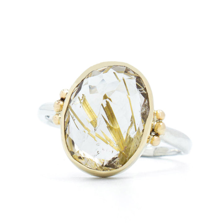 Inverted Rutilated Quartz Ring