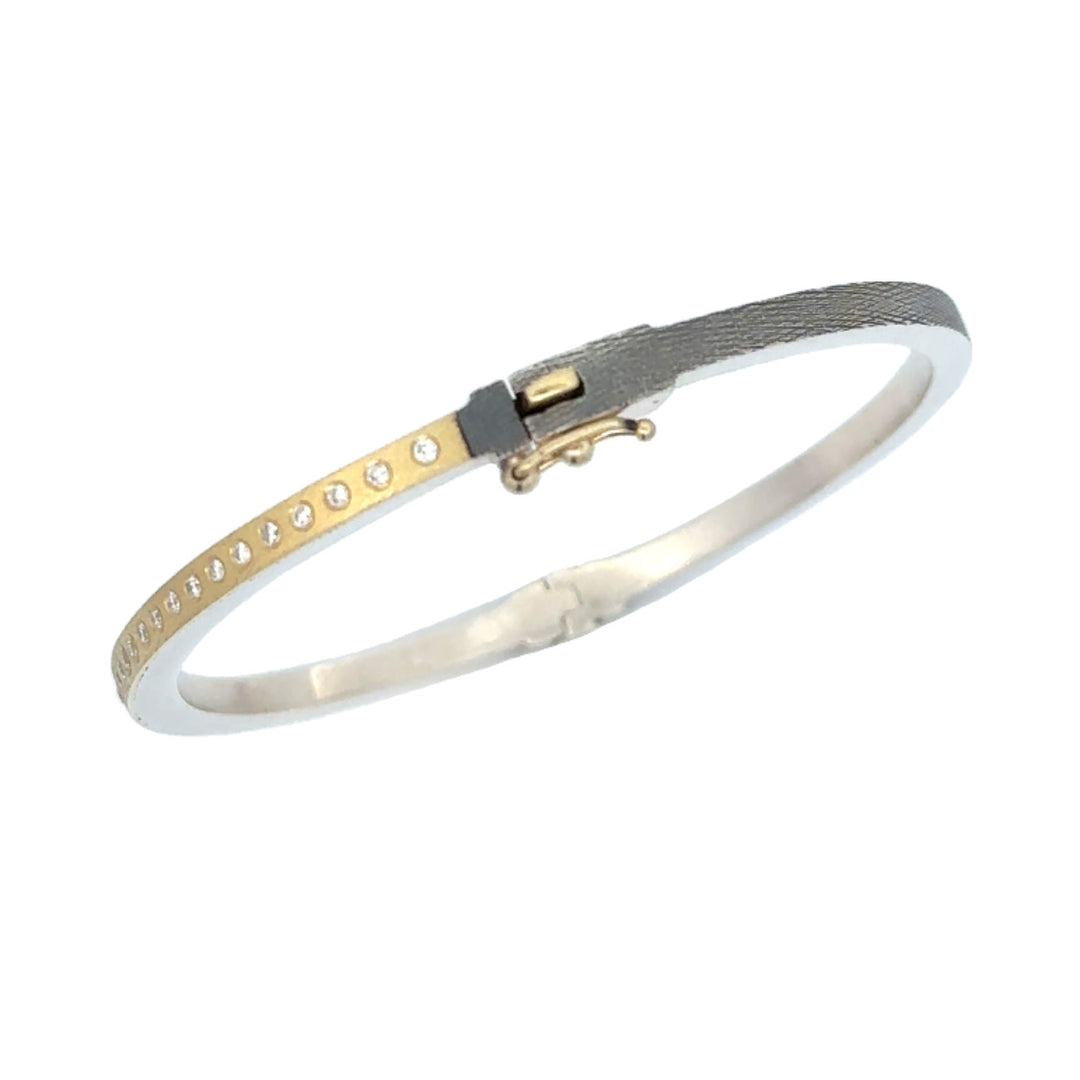 2.5mm Adam Gold and Silver Bangle Bracelet