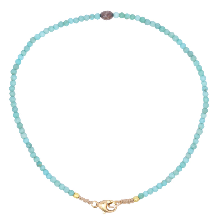 Turquoise & Diamond Beaded Bracelet