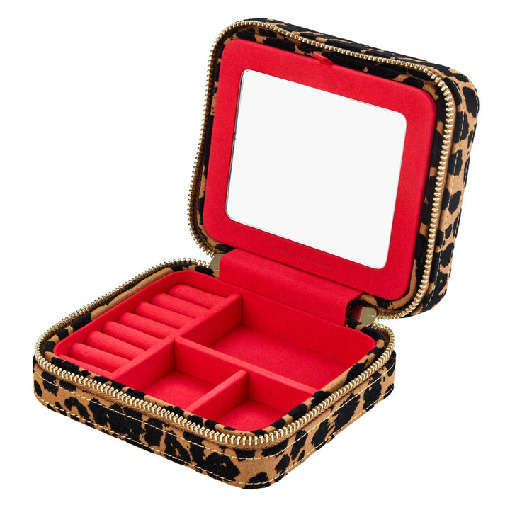 Savanna Leopard Print Jewelry Zip Case