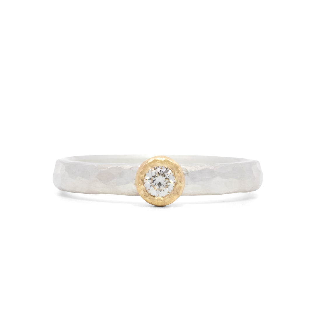 Round Bezel Set Diamond Ring