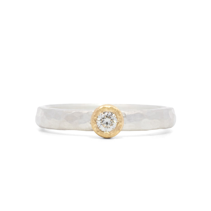 Round Bezel Set Diamond Ring