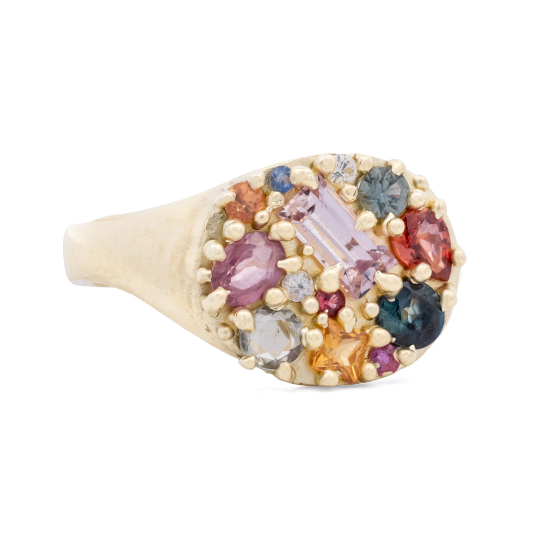 Pastel Multicolor Sapphire Cluster Ring