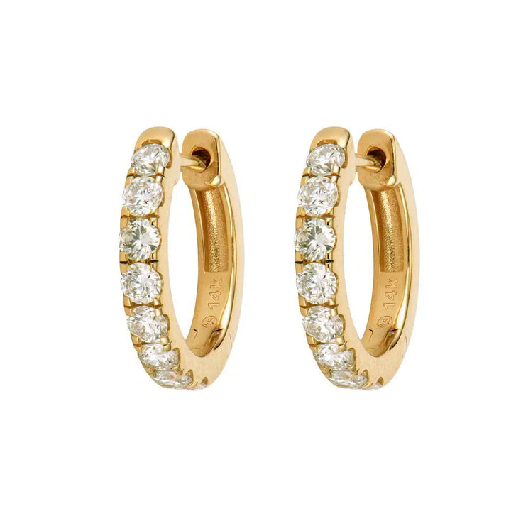 Medium Diamond Huggie Hoop Earrings