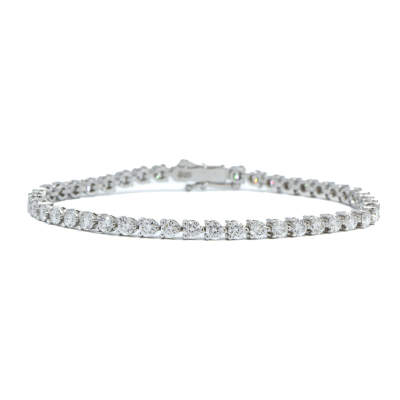 14K White Gold Lab Diamond Tennis Bracelet