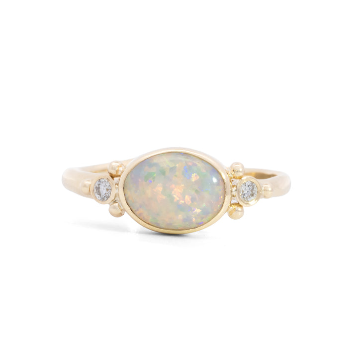 Small Oval Australian Opal Ring