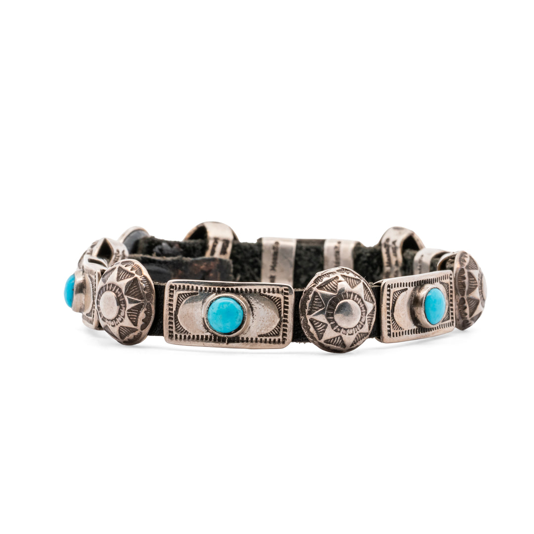 Sterling Silver Turquoise Concho Bracelet