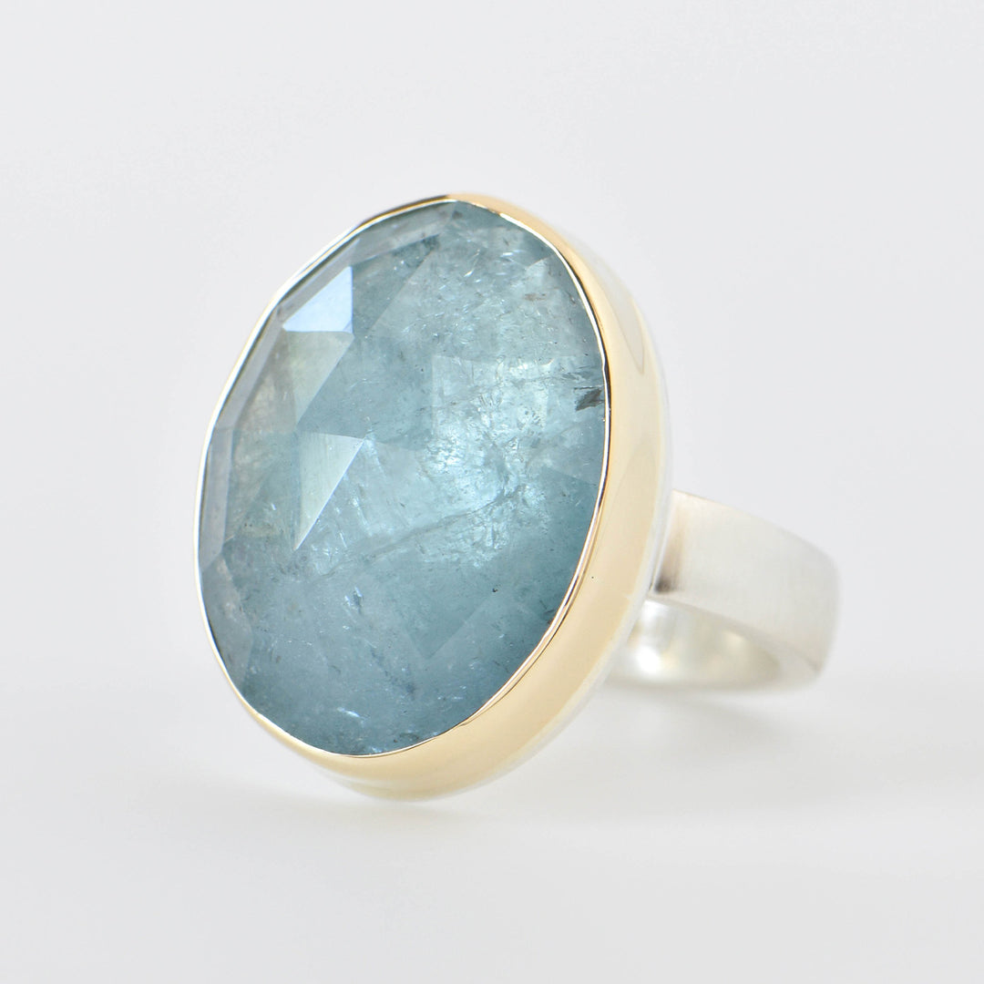 Rose Cut Aquamarine Ring