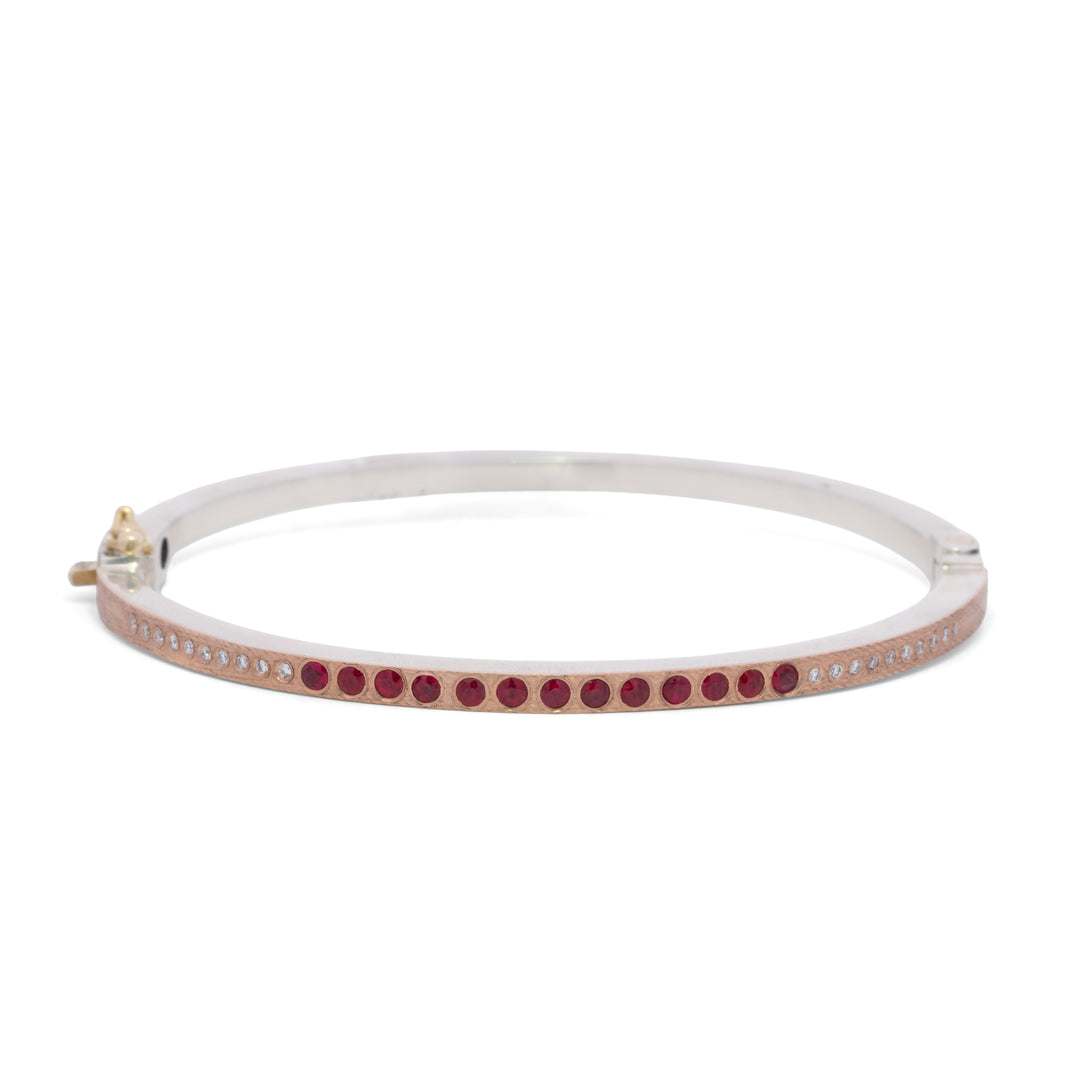 Trunk Show 2.5 mm Ruby & Diamond Rose Gold Bracelet