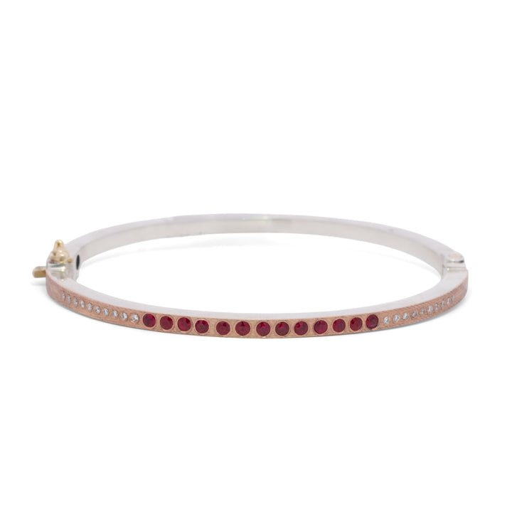 Trunk Show 2.5 mm Ruby & Diamond Rose Gold Bracelet