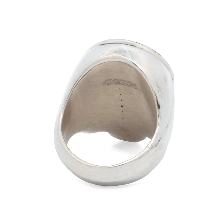"Stealie" Rose Inlay Signet Ring
