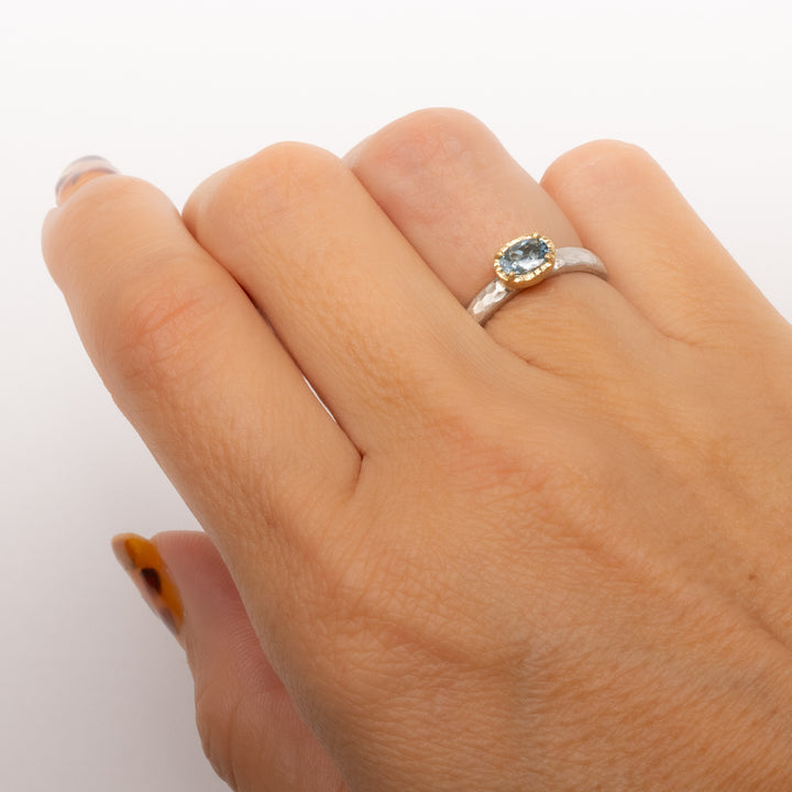 Small Oval Aquamarine Ring