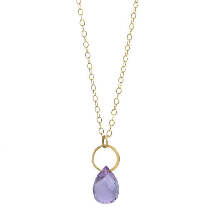 Rose Amethyst Drop Necklace