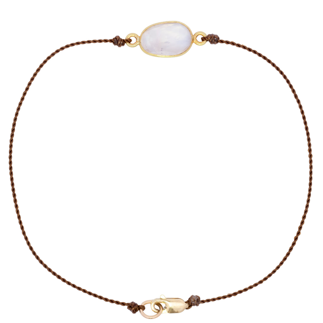 Bezel Set Rainbow Moonstone Bracelet