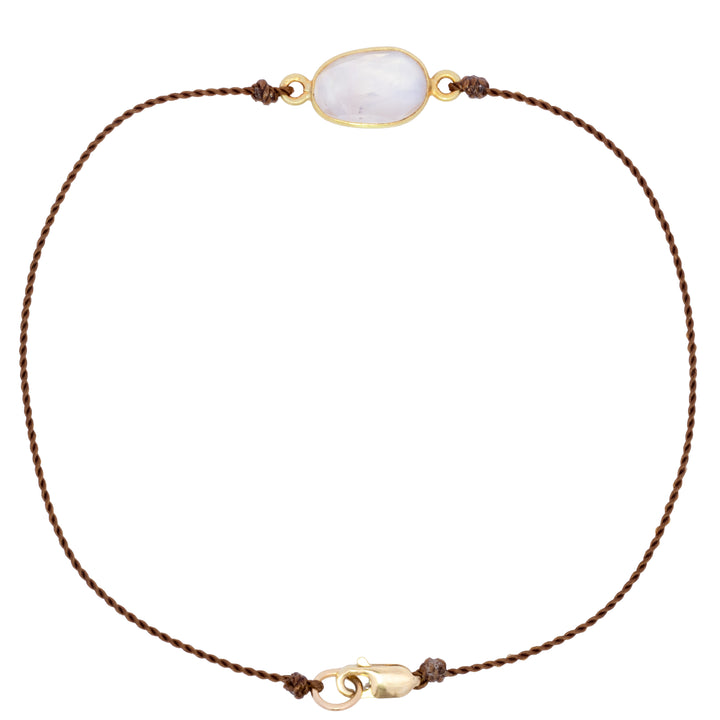 Bezel Set Rainbow Moonstone Bracelet