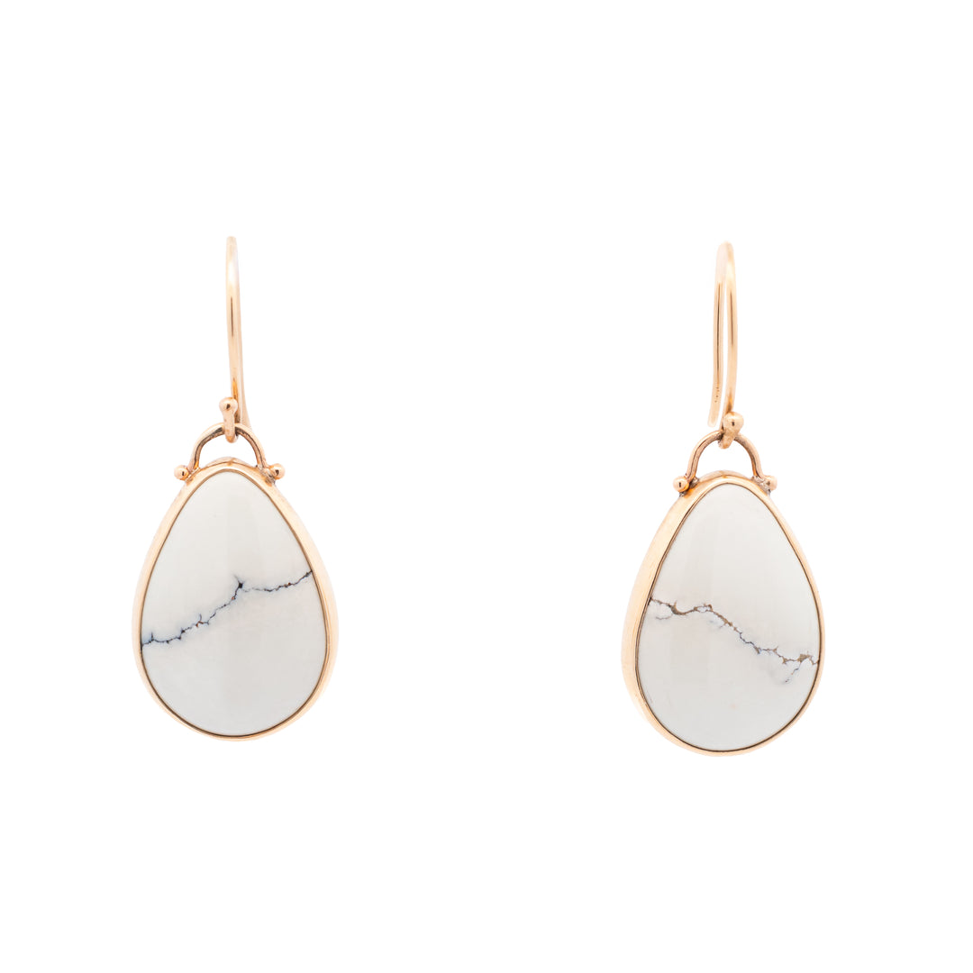 Eggshell Variscite Teardrop Drop Earrings