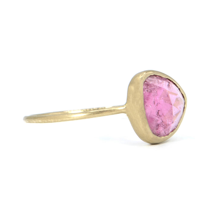 Rose Cut Pink Tourmaline Ring