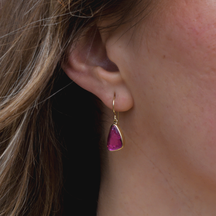 Pink Tourmaline Drop Earrings