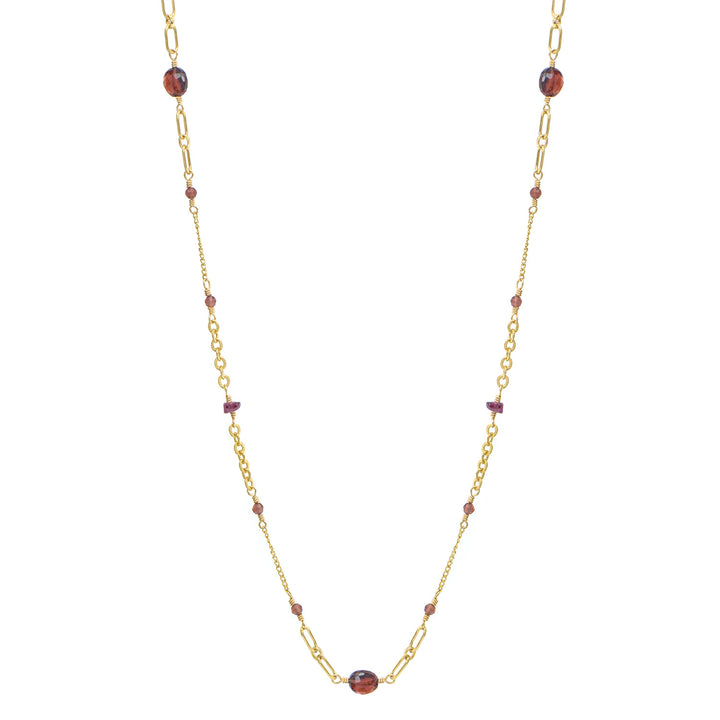 Garnet Bead Chain Necklace