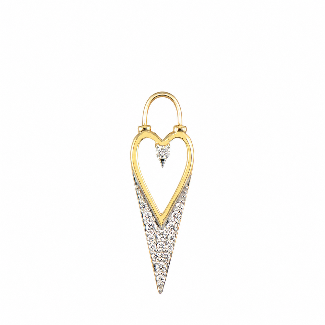 Open Heart Pave Diamond Charm