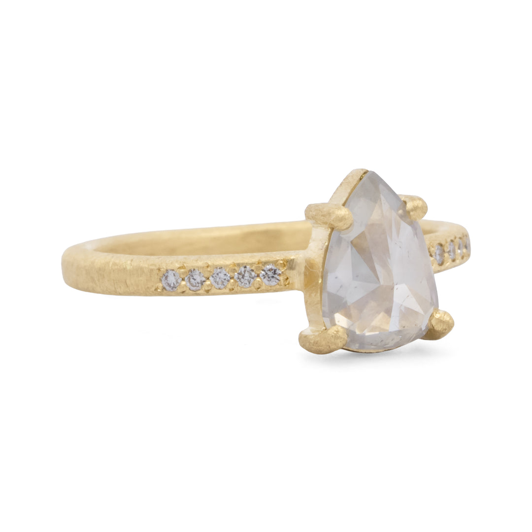 Milky Grey Diamond Ring