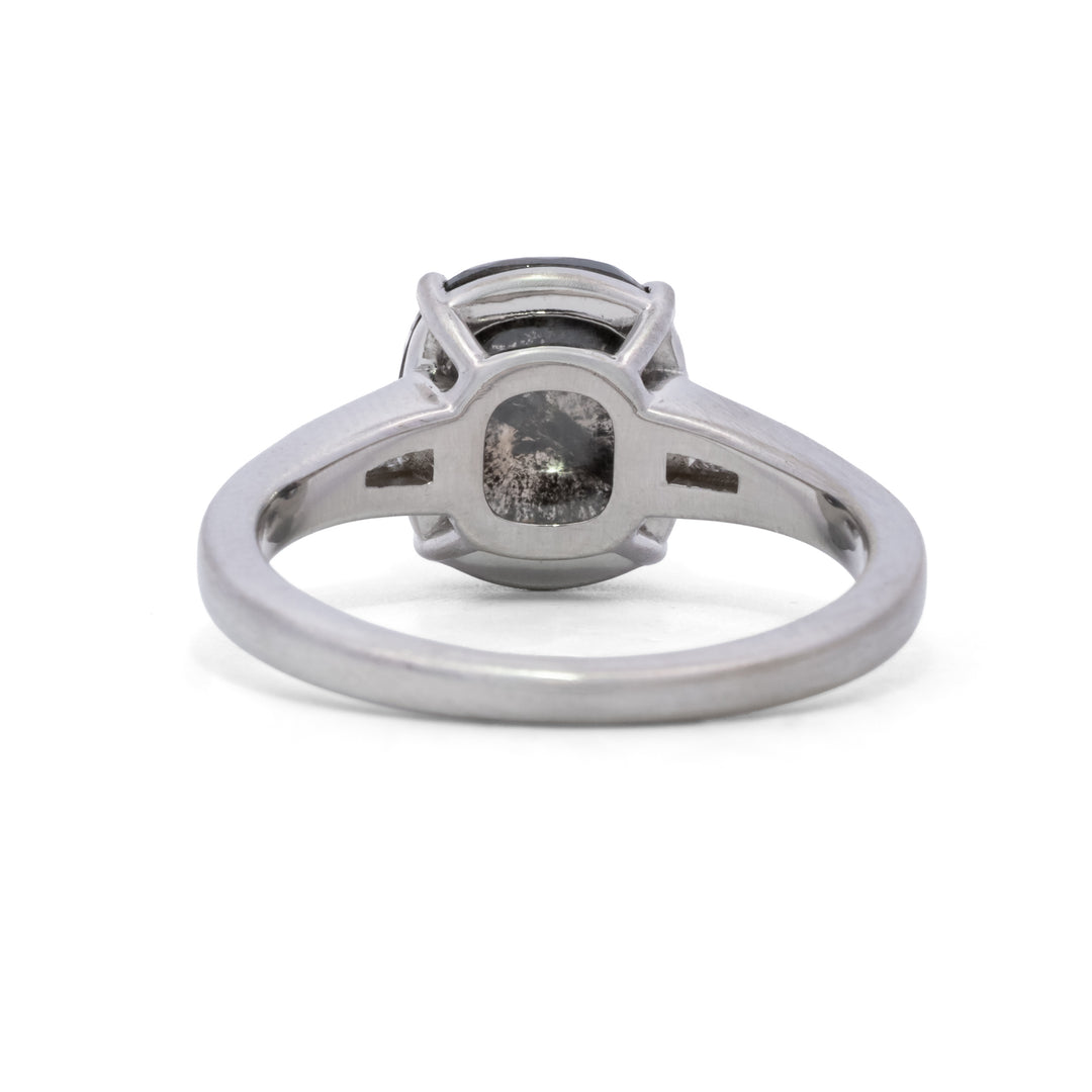2.05 ct Rustic Rose Cut Cushion Diamond Ring