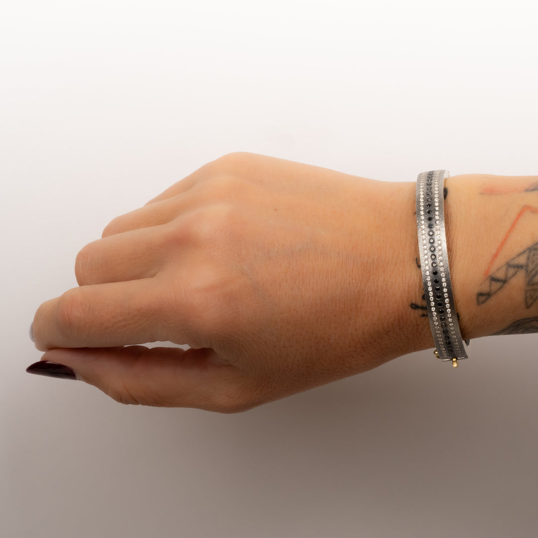 Trunk Show 8 mm Adam Triple Black & White Diamond Bracelet