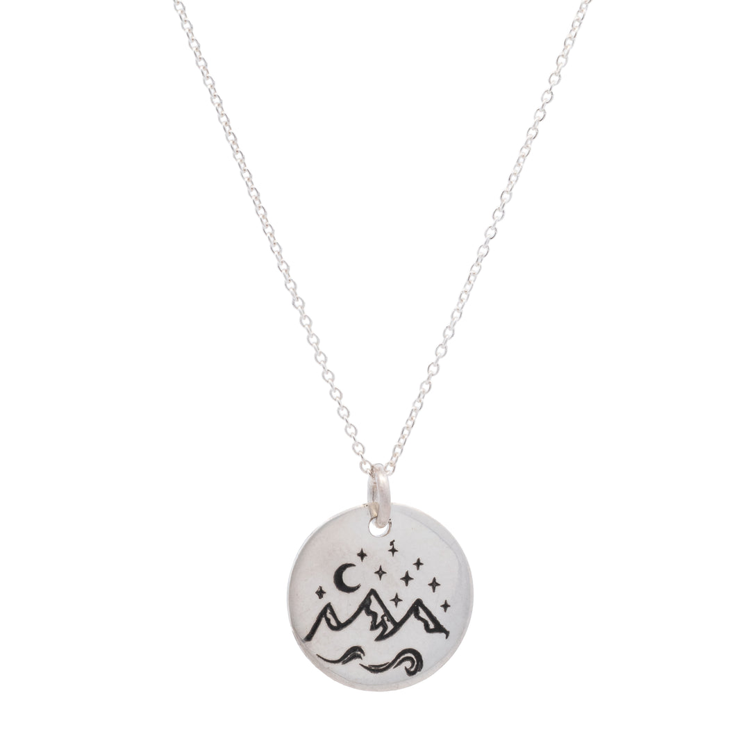 Round Mountain Disc Necklace