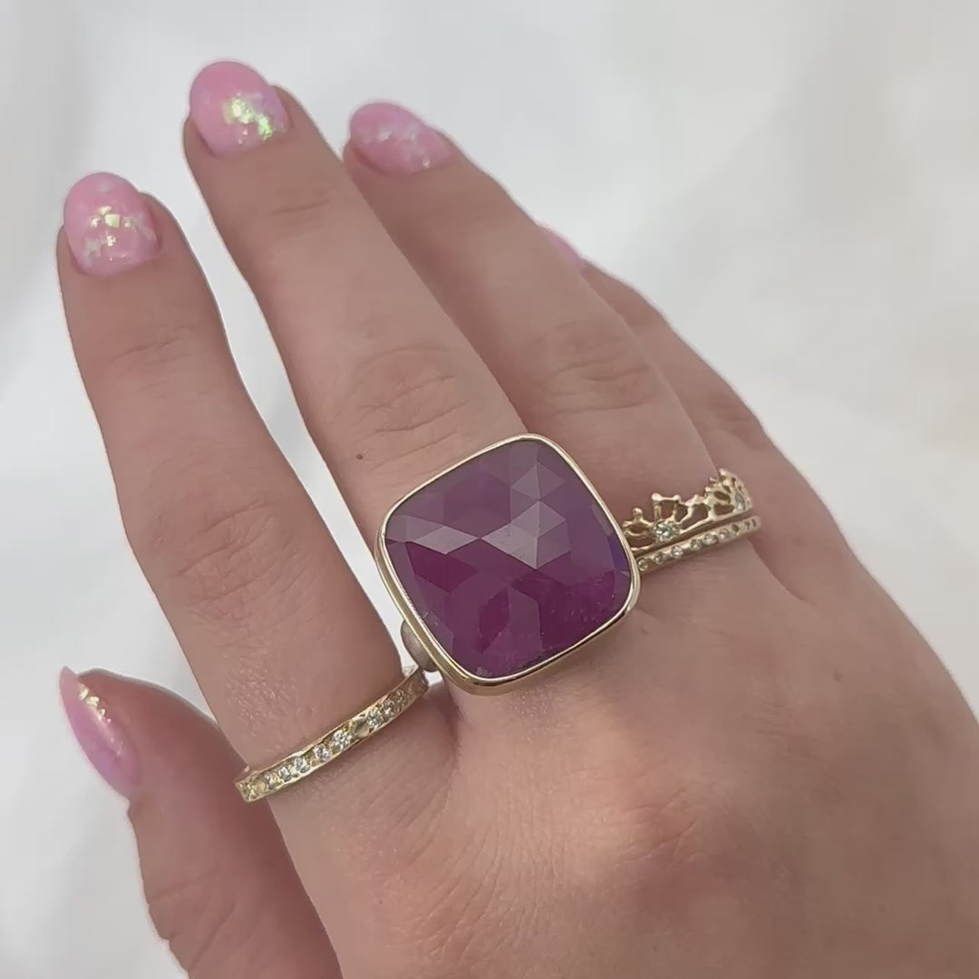 Rose Cut Indian Ruby Ring